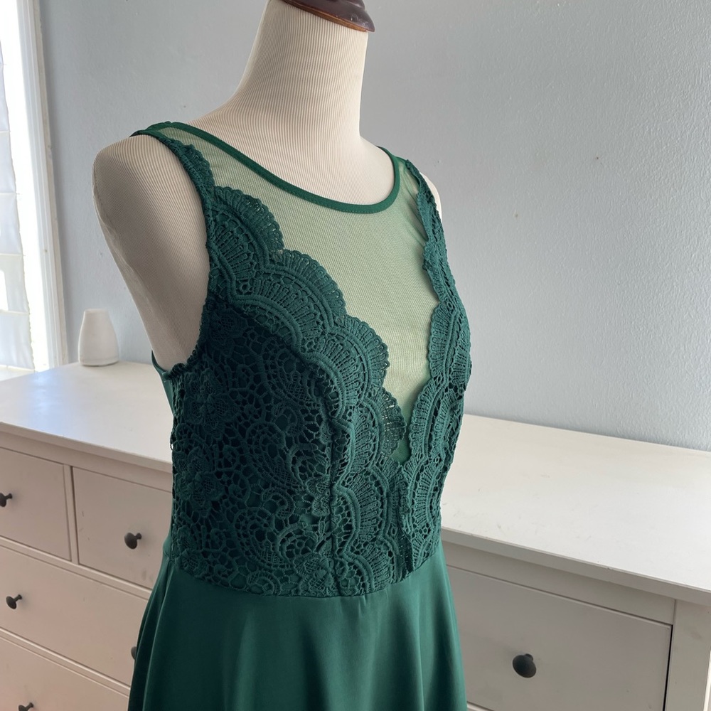Grace Karin Green Deep V Sleeveless Party Dress - Picture 4 of 4